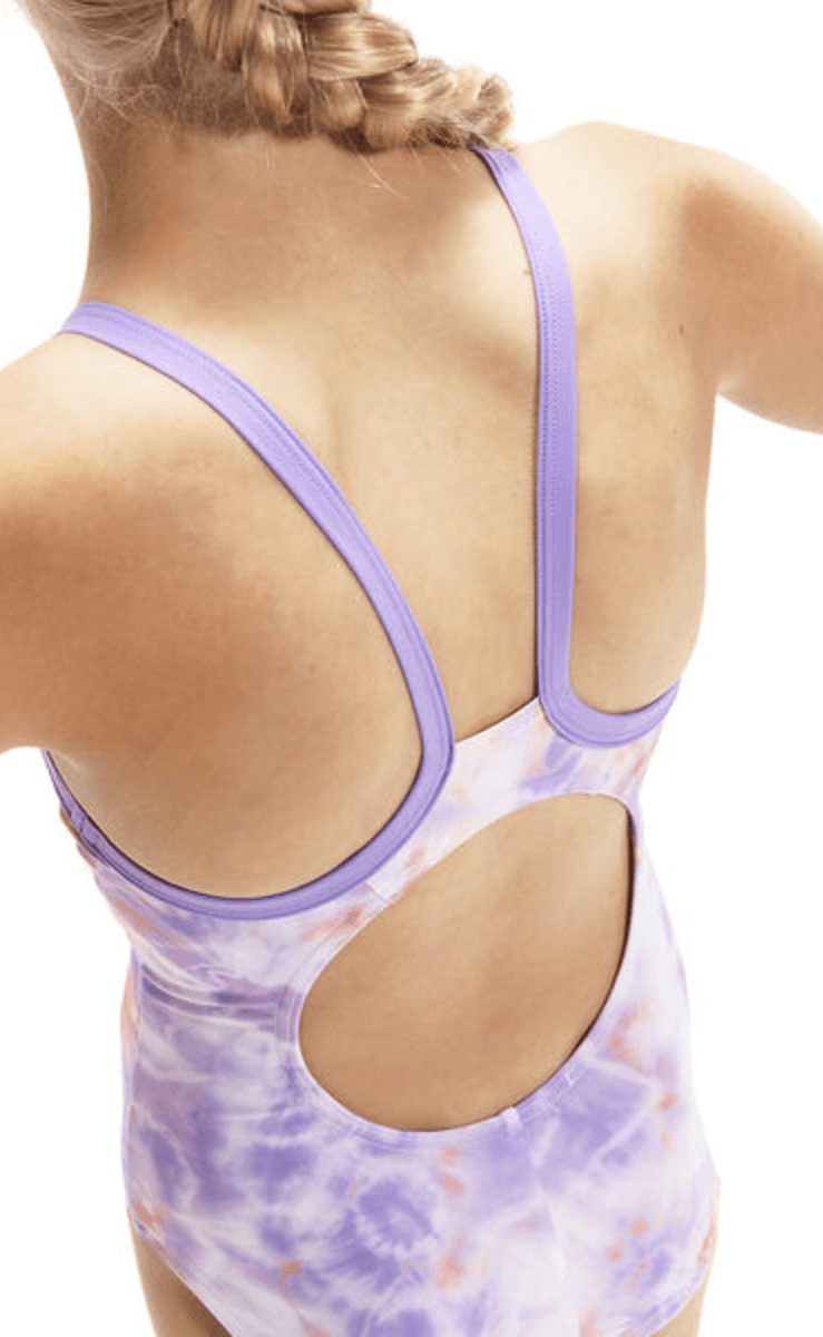 Speedo Girls Printed Thinstrap Muscleback One Piece.