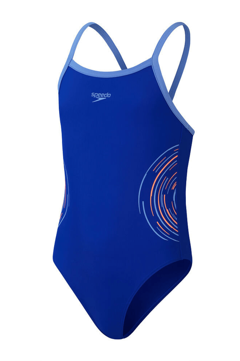 Speedo Girls Placement Print Thin Strap Muscle Back OP.