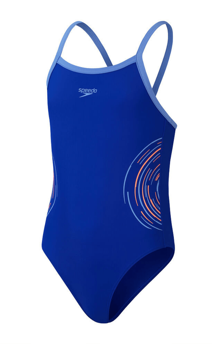 Speedo Girls Placement Print Thin Strap Muscle Back OP.