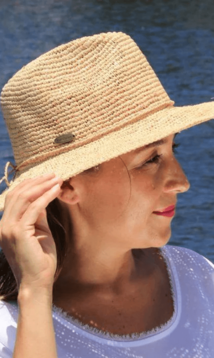 Sundaise Callie Woven Panama Raffia Hat.