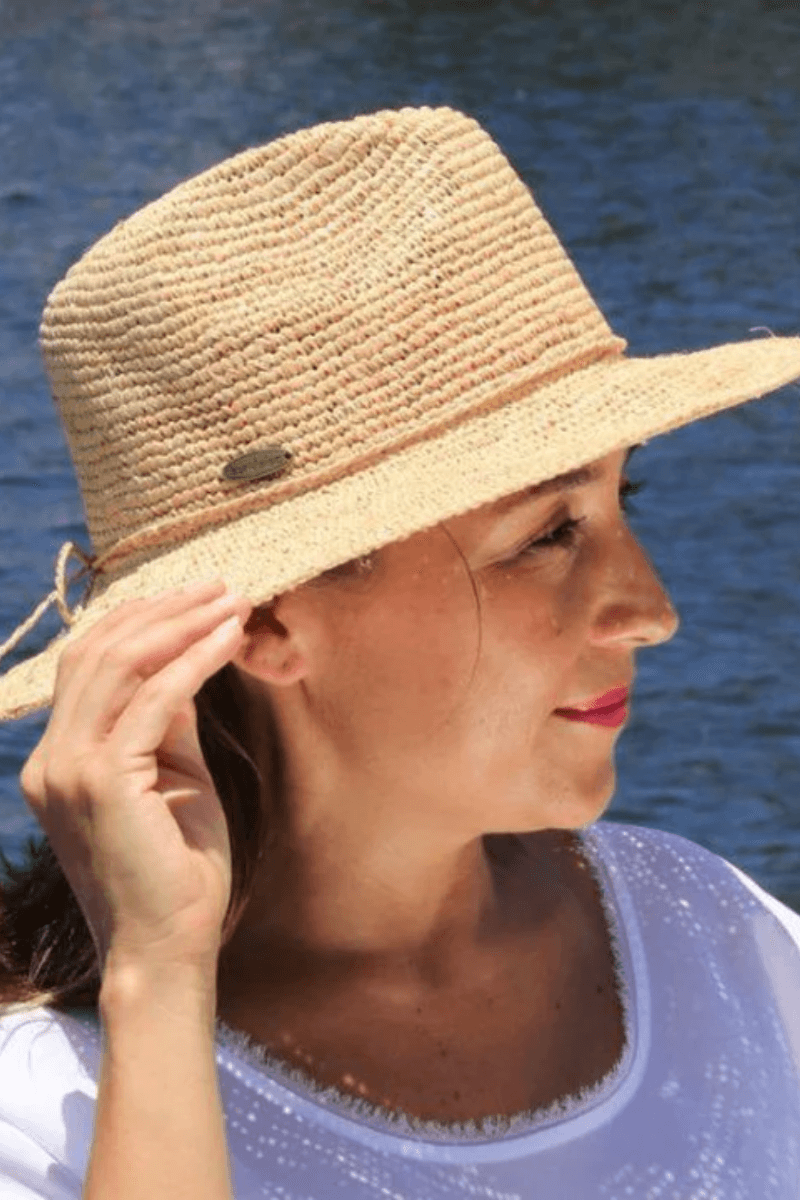 Sundaise Callie Woven Panama Raffia Hat.