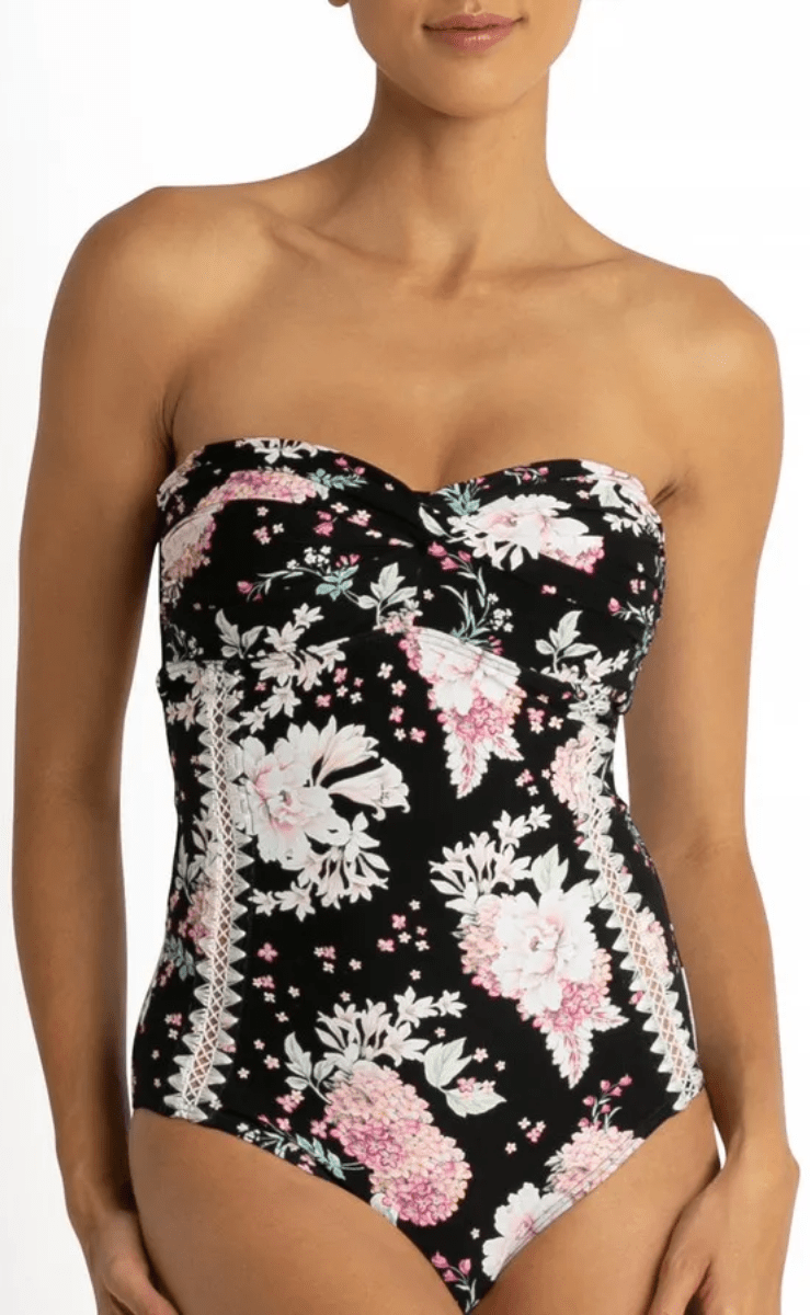 Sunseeker Notting Hill Twist Bandeau One Piece Swimsuit Black.