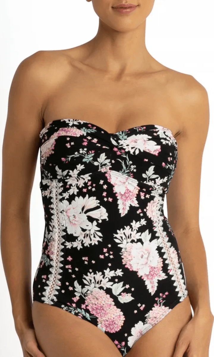 Sunseeker Notting Hill Twist Bandeau One Piece Swimsuit Black.