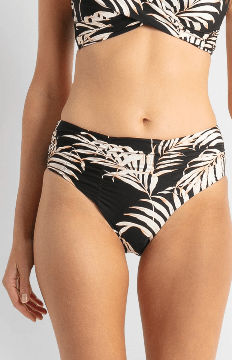 Sunseeker Mae Ruched Mid Rise Pant - Black.