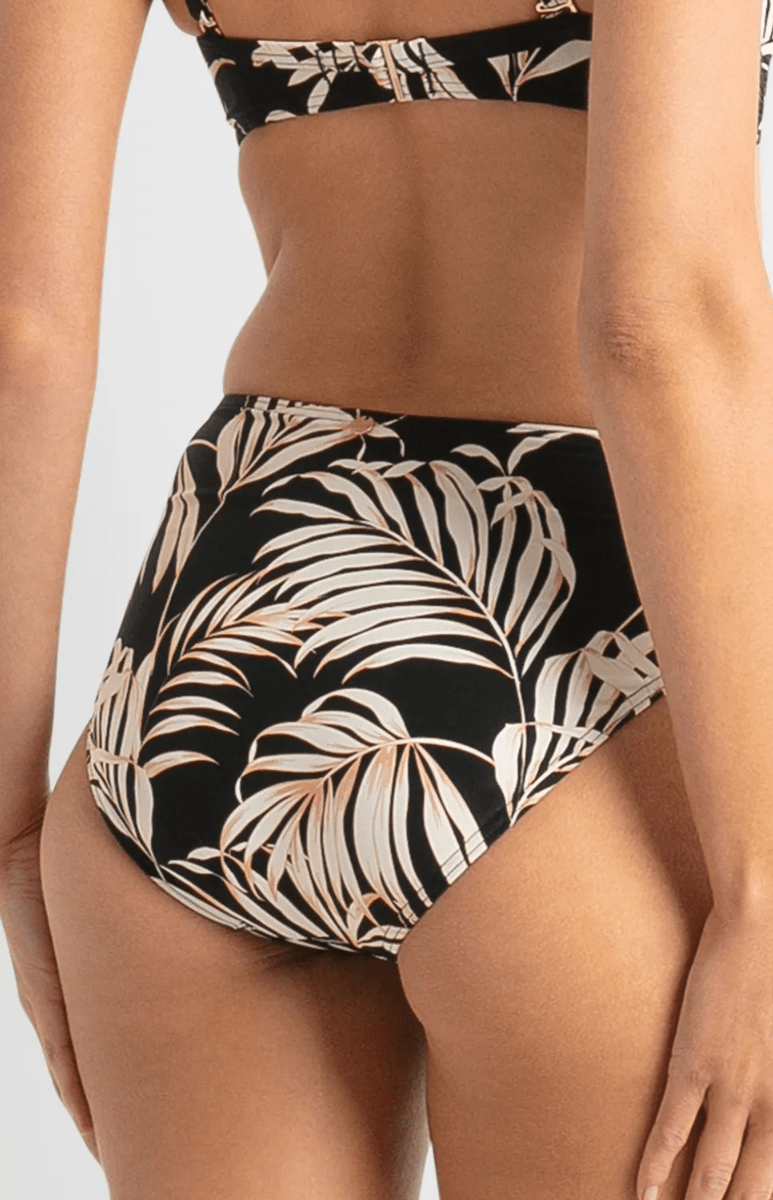Sunseeker Mae Ruched Mid Rise Pant - Black.