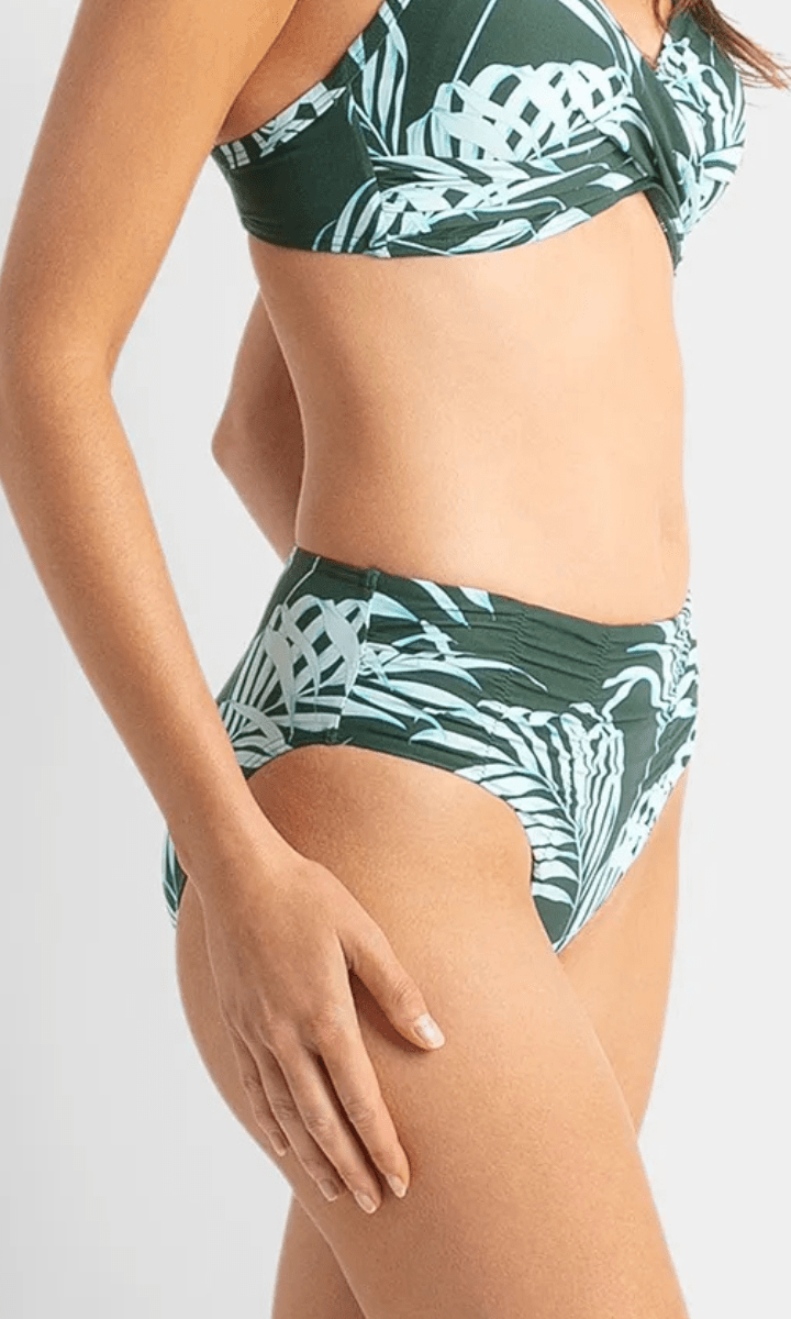 Sunseeker Mae Ruched Mid Rise Pant - Khaki.