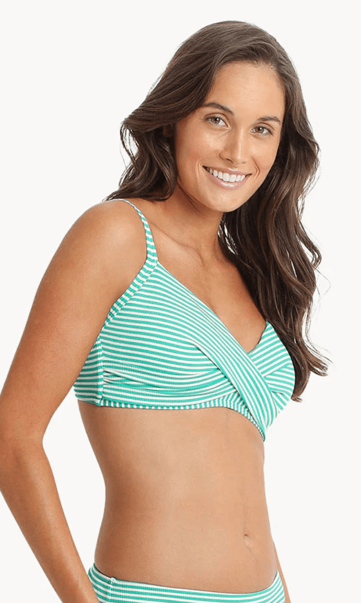 Sunseeker Summer Surf Twist Front Bralette - Green.