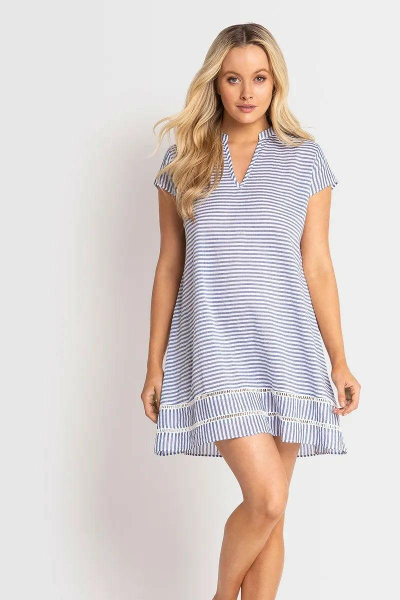 Sunseeker Summer Stripe Cap Sleeve Tunic Blue.