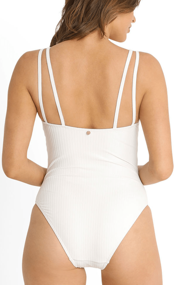 Sunseeker Reset Cheeky Double Strap One Piece White.