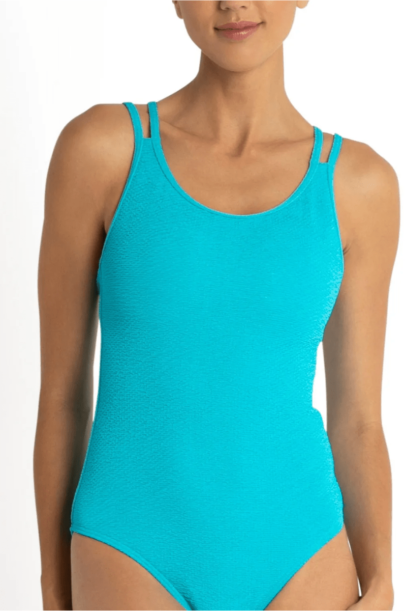 Sunseeker Wave Cheeky Double Strap One Piece - Teal.