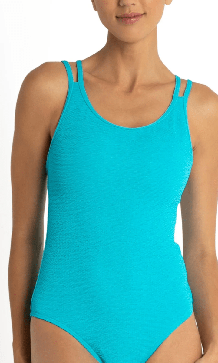Sunseeker Wave Cheeky Double Strap One Piece - Teal.