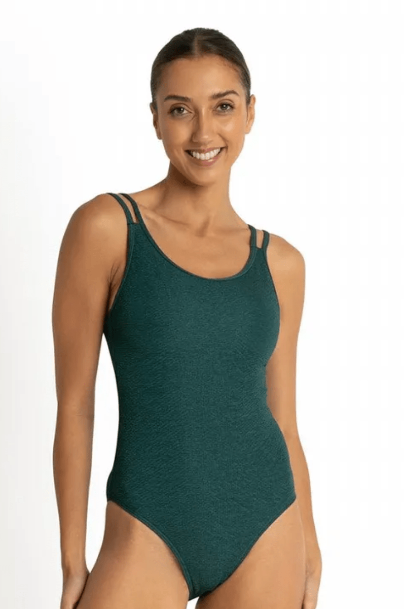 Sunseeker Wave Cheeky Double Strap One Piece Hunter.