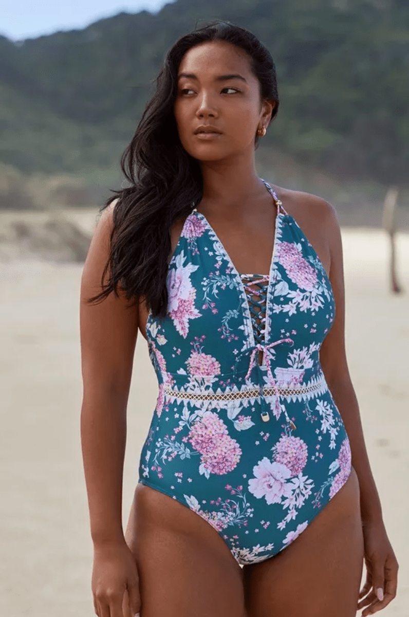 Sunseeker Notting Hill Lace Up One Piece Spruce.