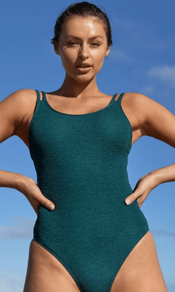 Sunseeker Wave Cheeky Double Strap One Piece Hunter.