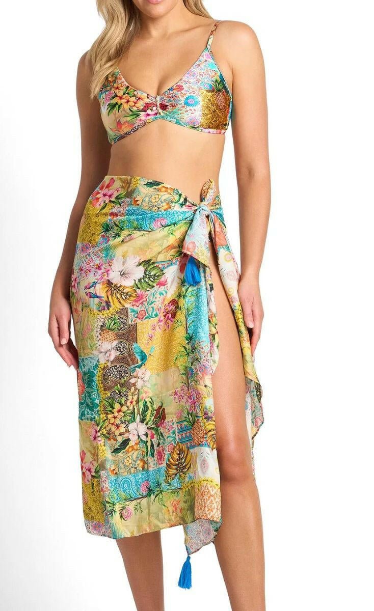 Sunseeker Papaya Trim Sarong - Multi.