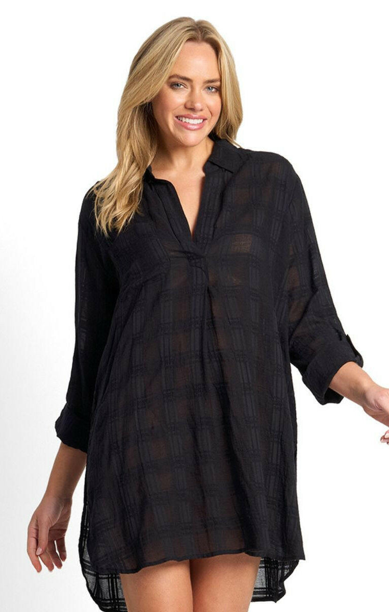 Sunseeker Picnic Painters Shirt - Black.