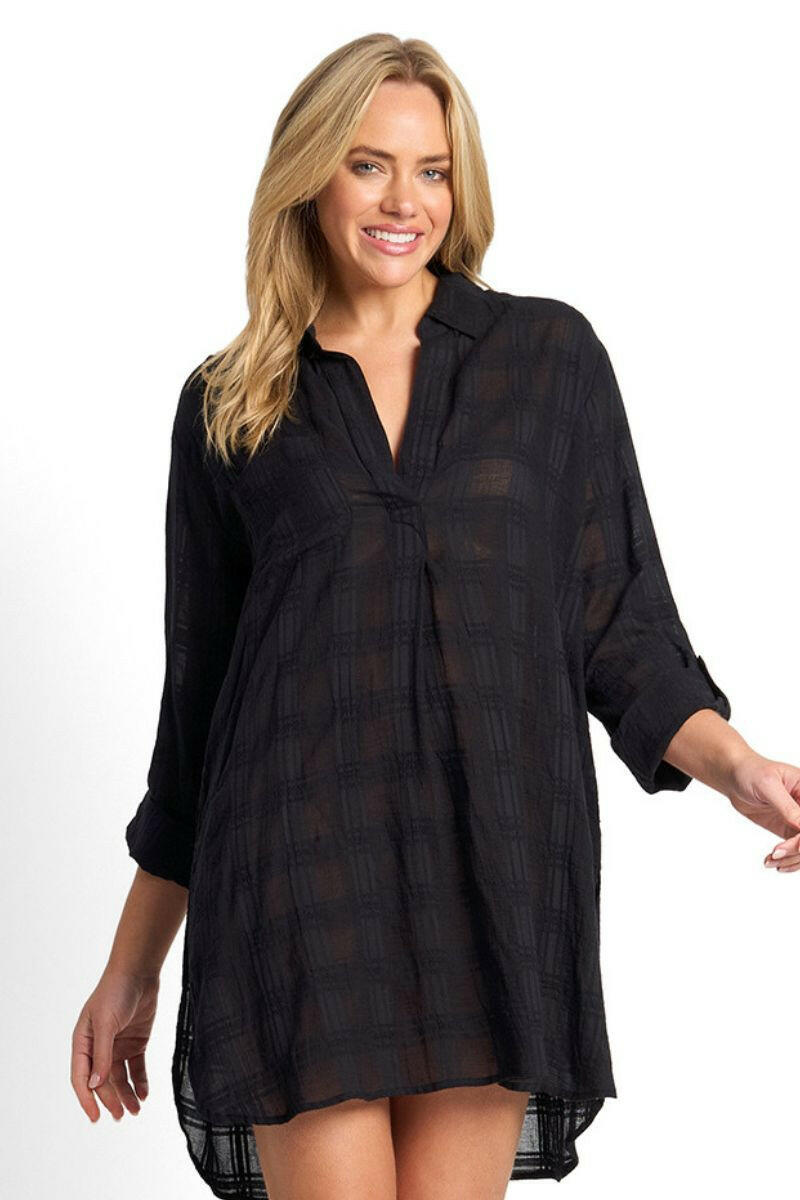 Sunseeker Picnic Painters Shirt - Black.