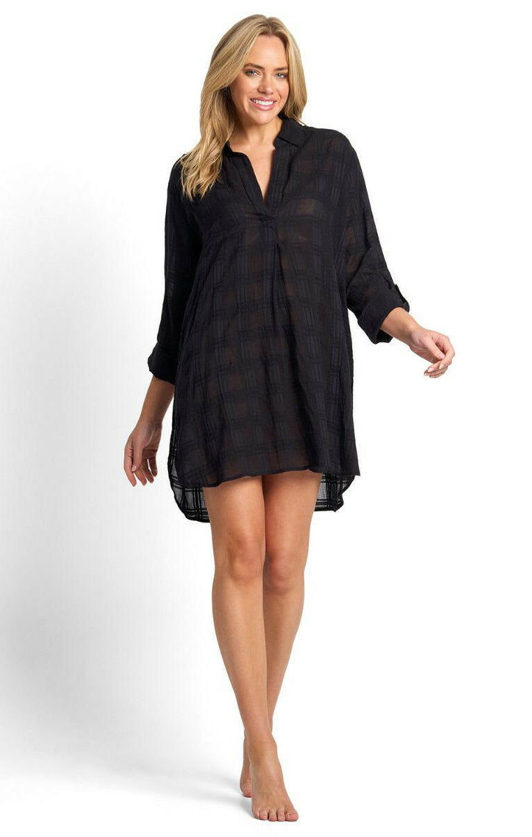 Sunseeker Picnic Painters Shirt - Black.