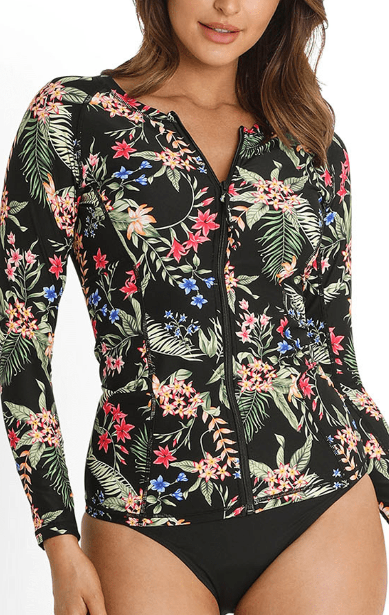 Sunseeker Evie Zip Front Rash Vest Black.