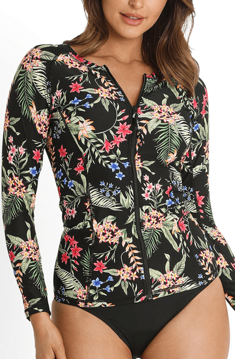 Sunseeker Evie Zip Front Rash Vest Black.