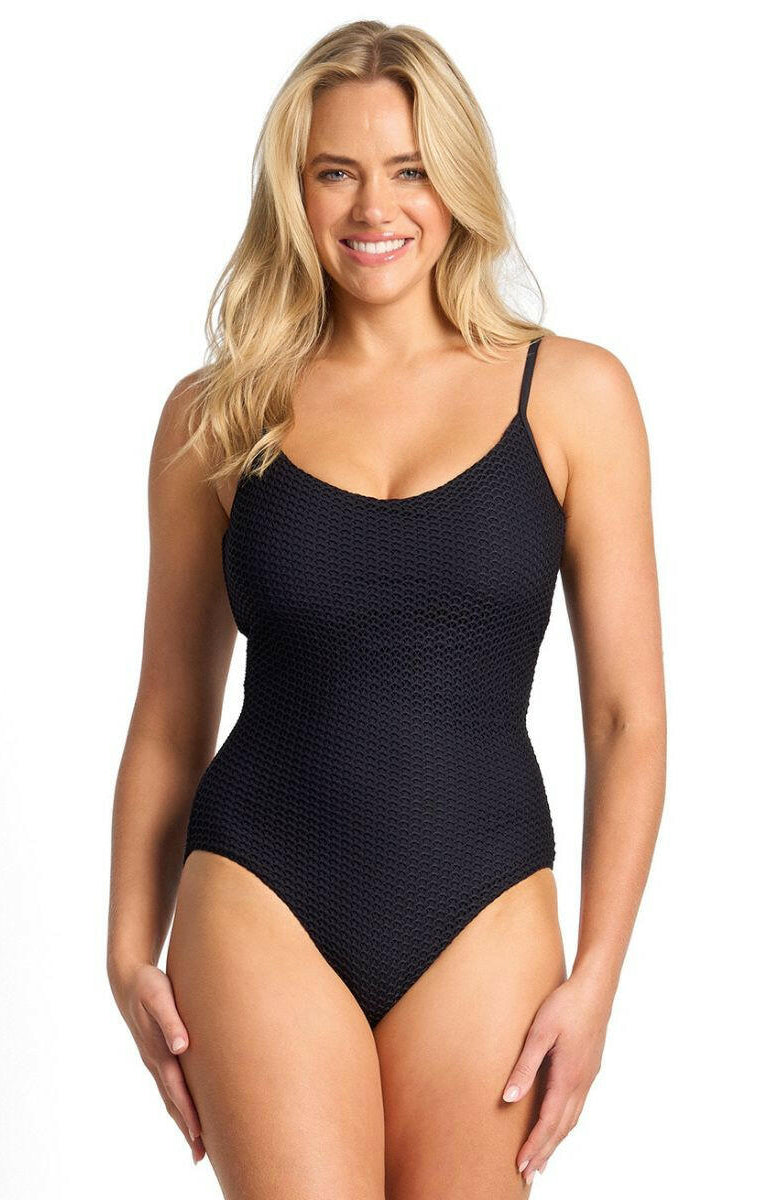 Sunseeker Salt DD/E Slimline One Piece - Black.