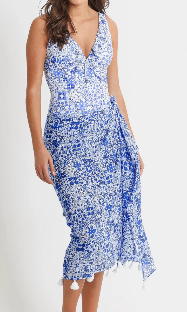 Sunseeker Seville Tassel Hem Sarong - White.