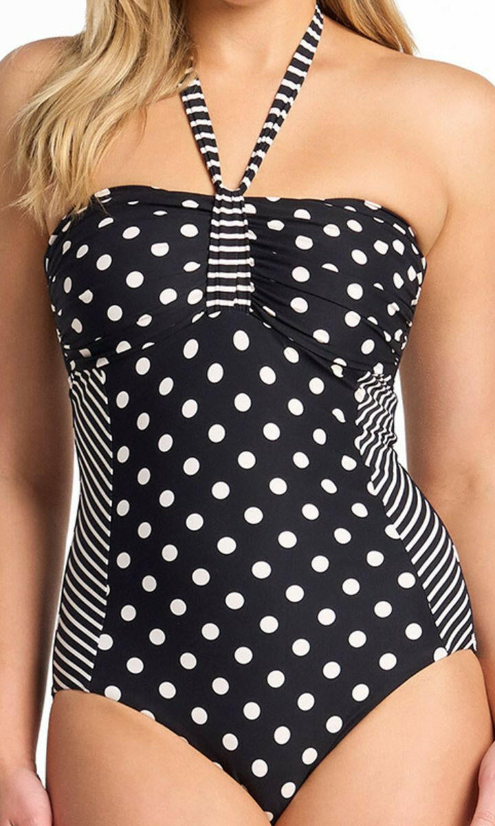 Sunseeker Seoul Panelled Bandeau One Piece - Black.