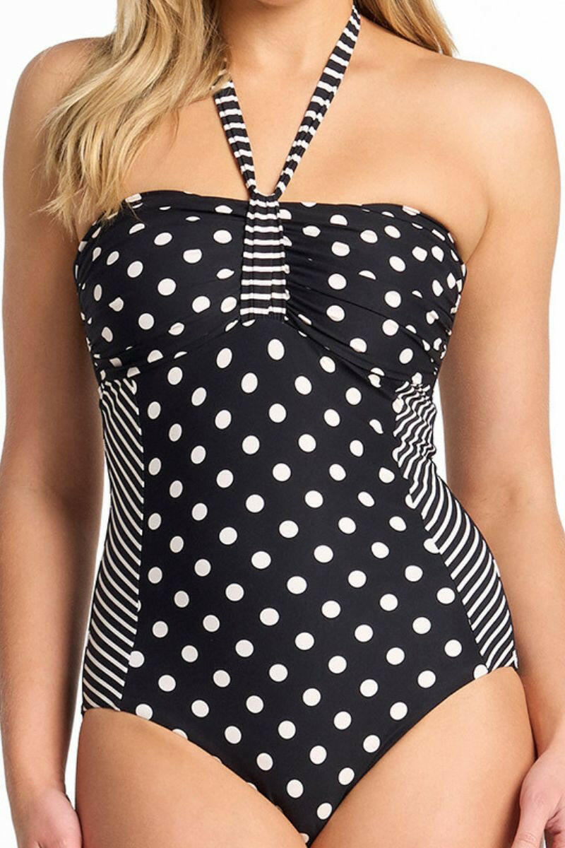 Sunseeker Seoul Panelled Bandeau One Piece - Black.