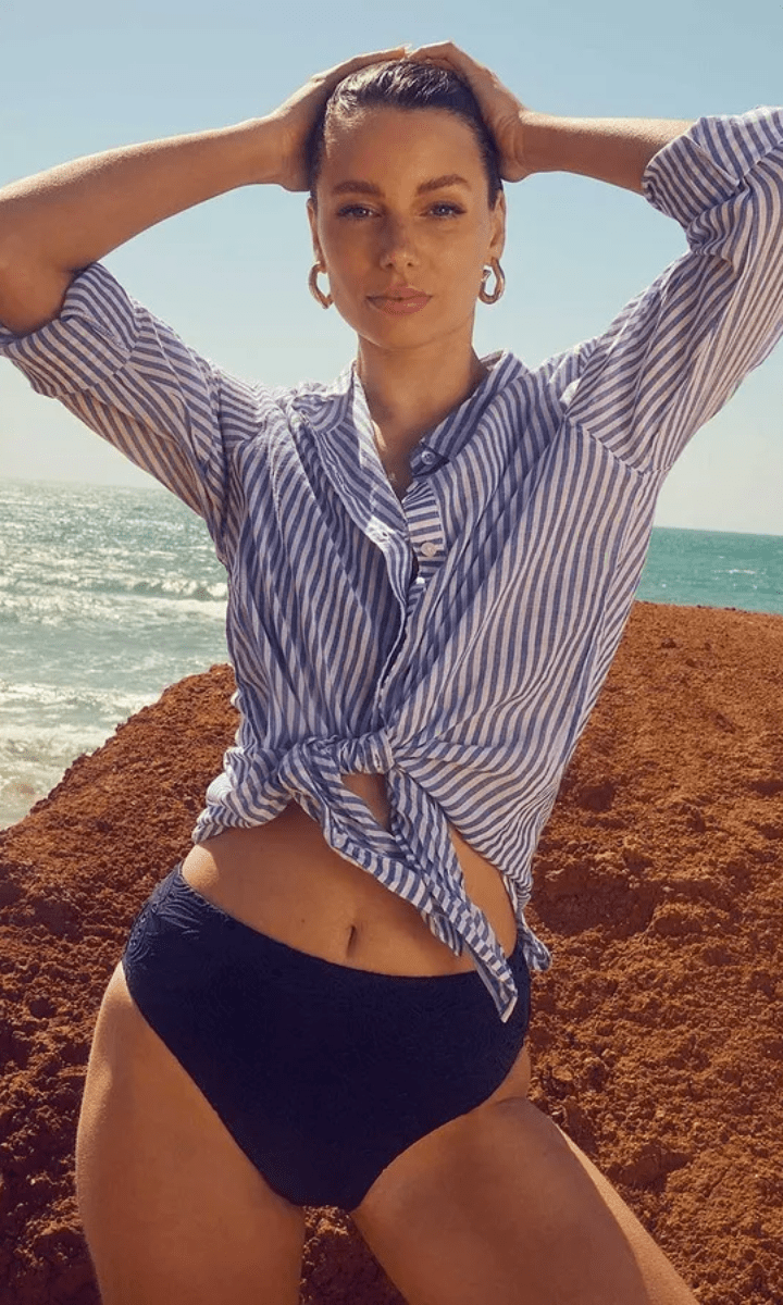 Sunseeker Summer Stripe Slouch Shirt Blue.