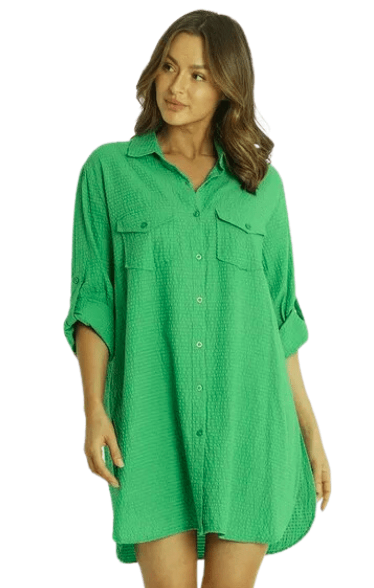 Sunseeker Reset Button Through Shirt Green.