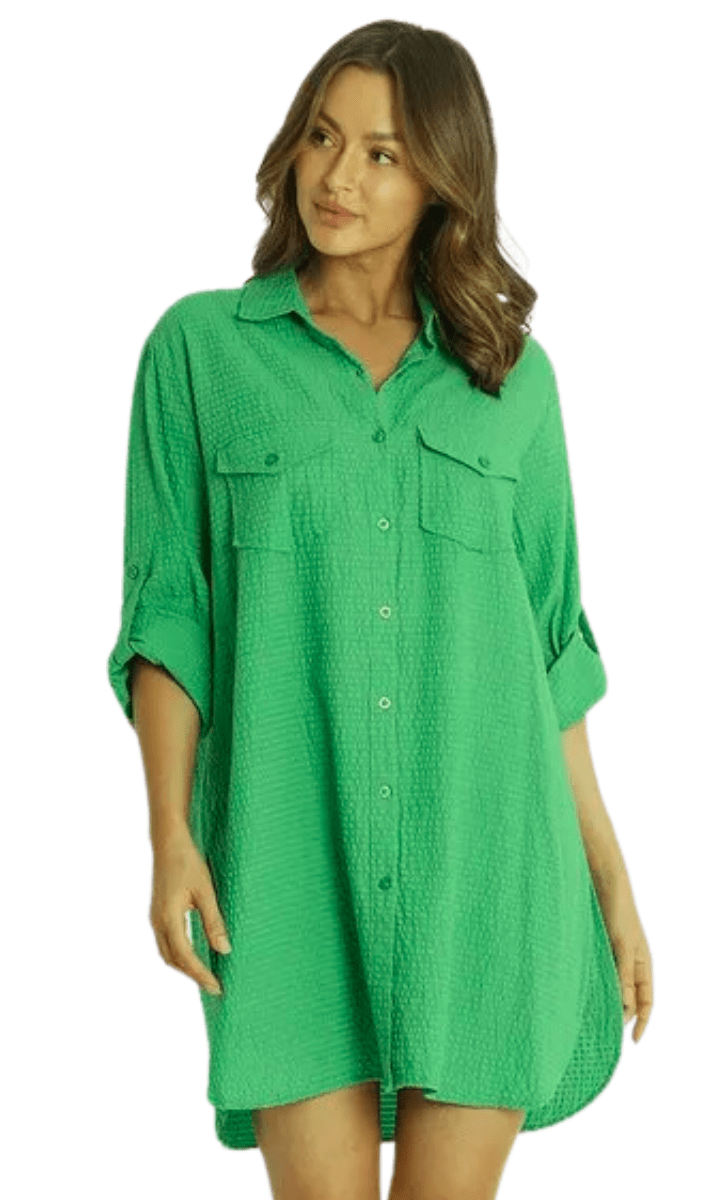 Sunseeker Reset Button Through Shirt Green.