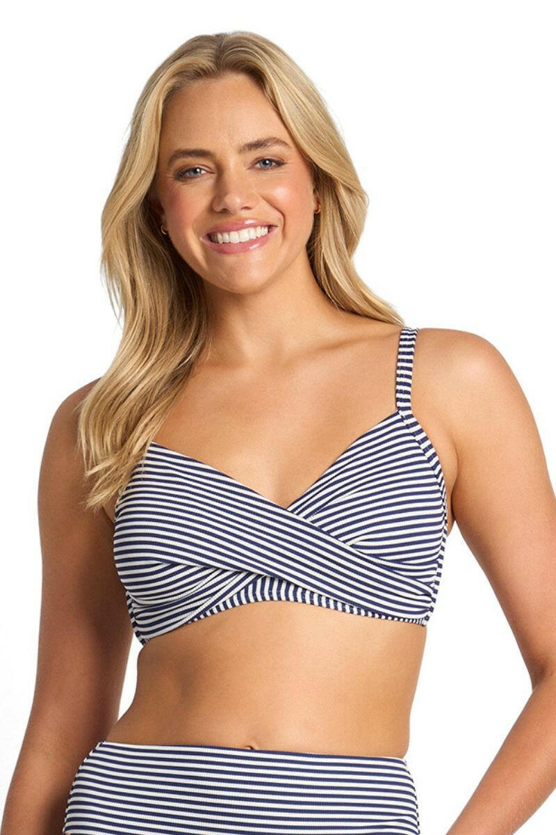 Sunseeker Summer Surf Twist Front Bralette - Ink.