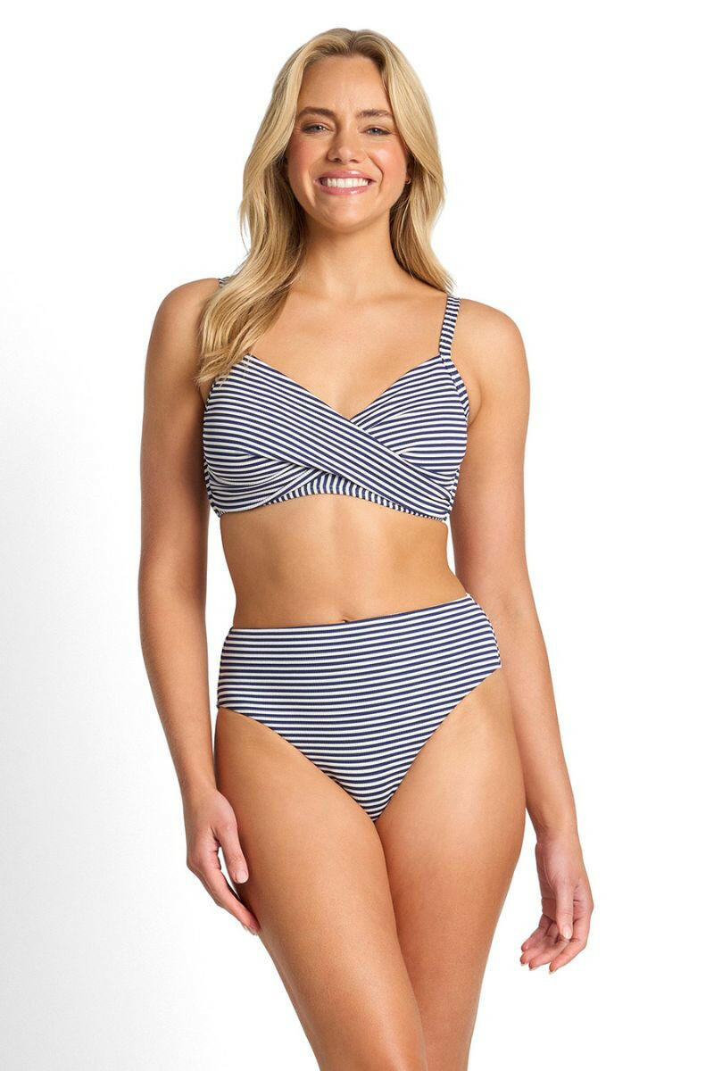 Sunseeker Summer Surf Twist Front Bralette - Ink.