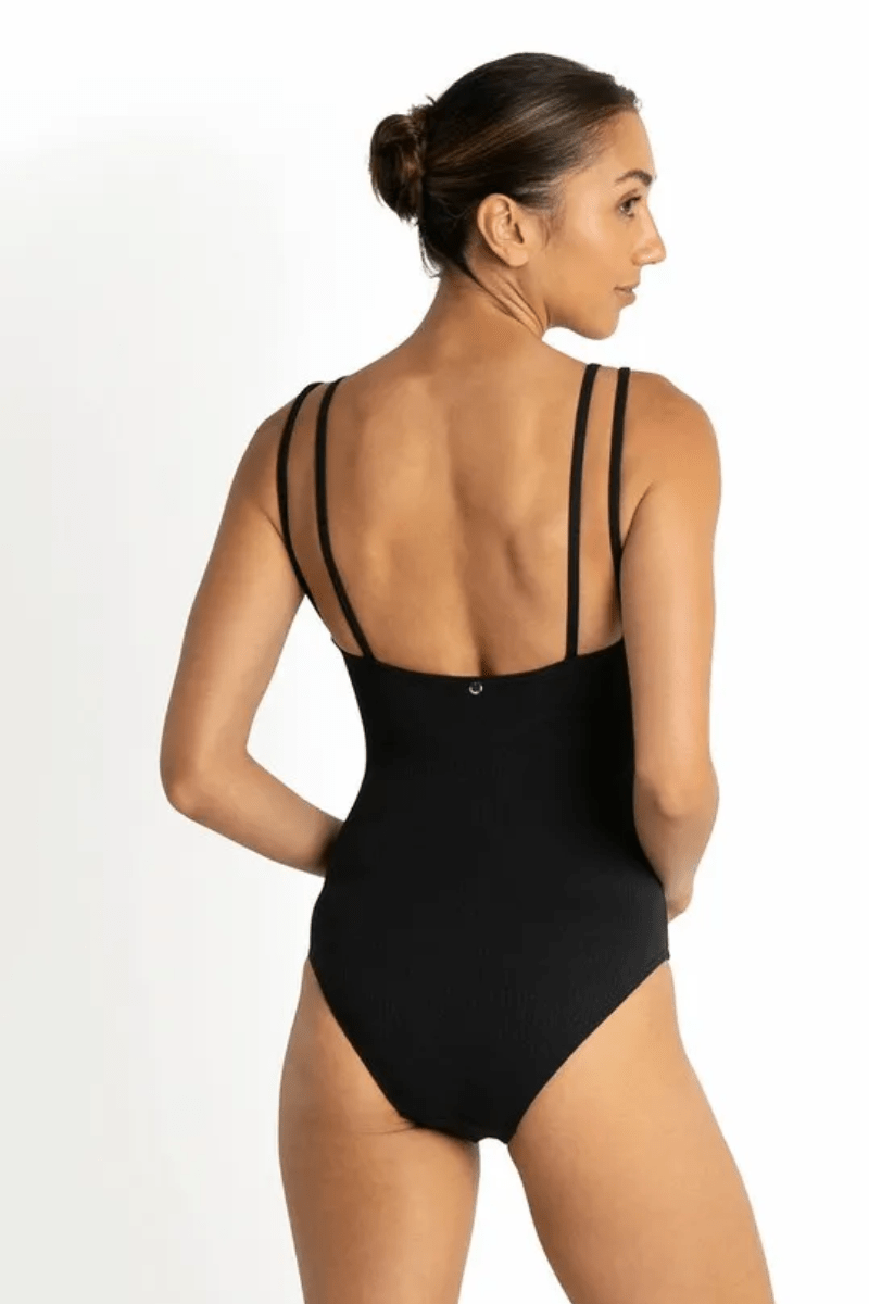 Sunseeker Coachella Cheeky Double Strap One Piece - Black.