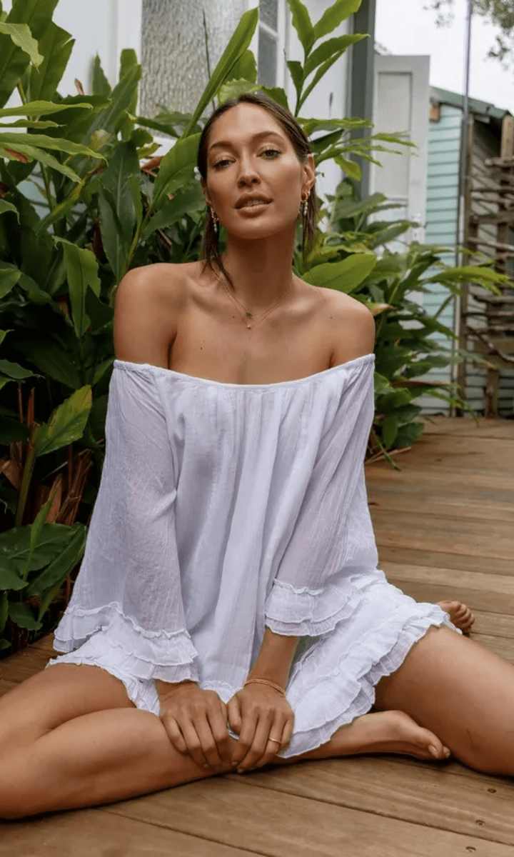 Sunseeker Resort Beach Shift Kaftan White.