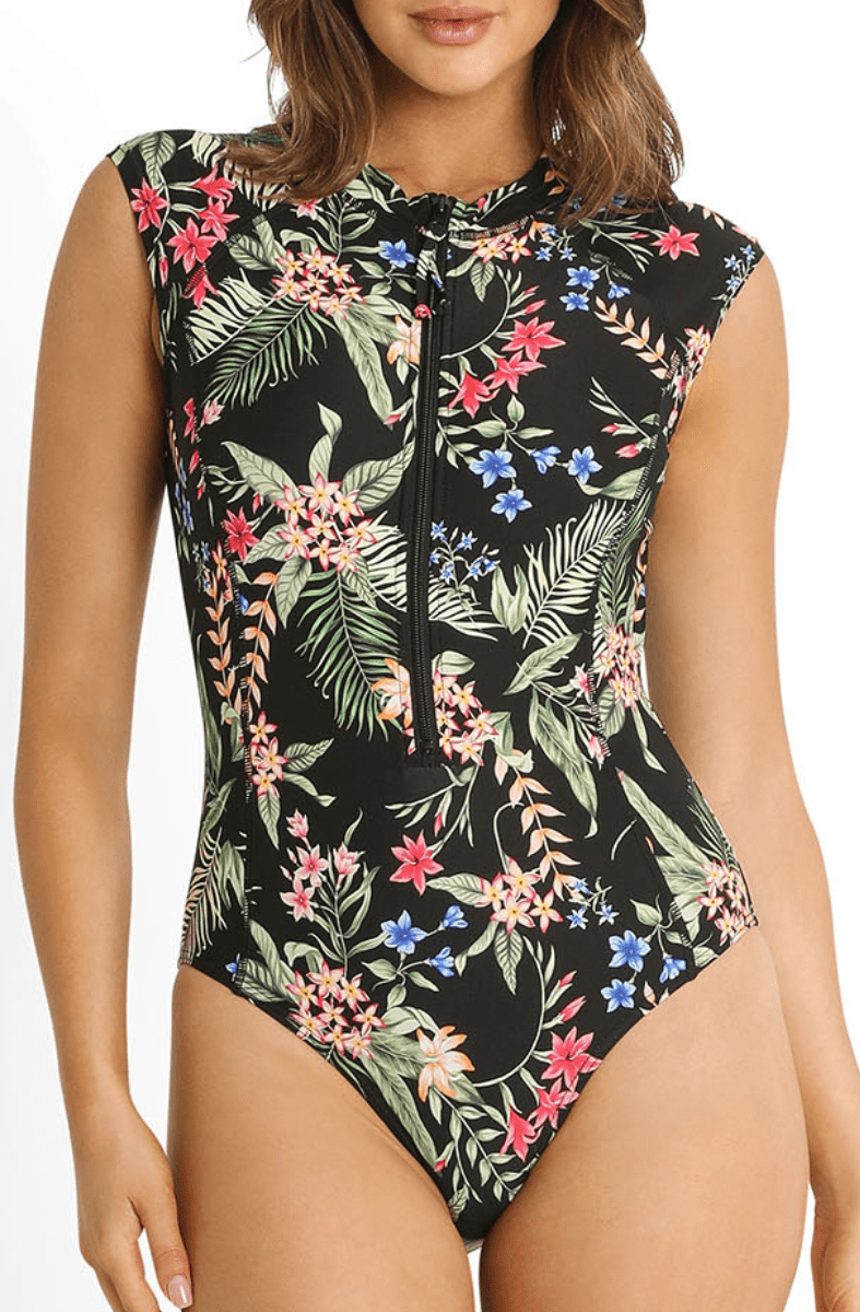 Sunseeker Evie Seasport Cap Sleeve One Piece Black.