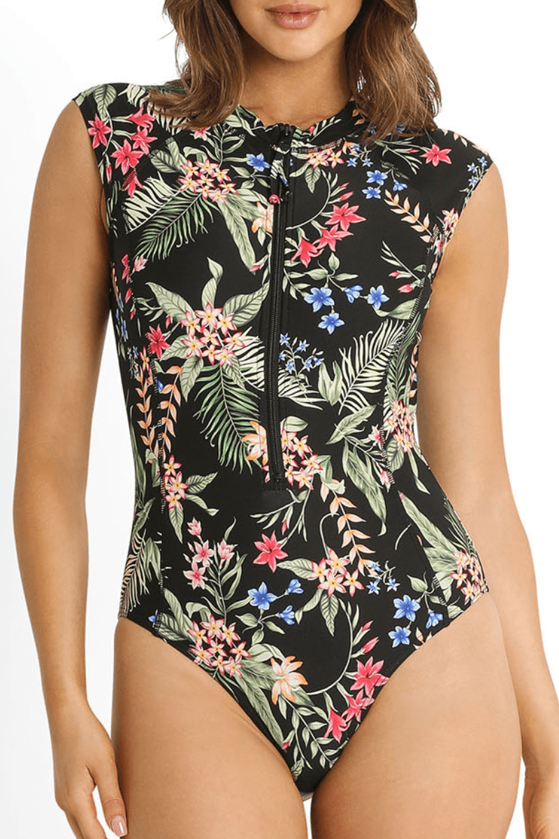 Sunseeker Evie Seasport Cap Sleeve One Piece Black.