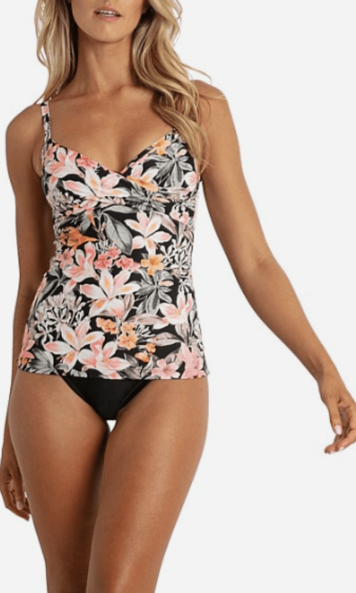 Sunseeker Rome Twist Front Singlet Soft Cups- Black.