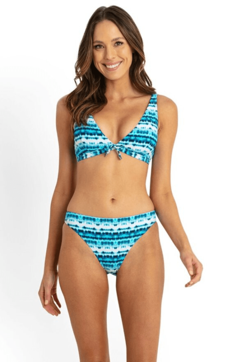 Sunseeker Jasmine Tie Front Bra - Blue.
