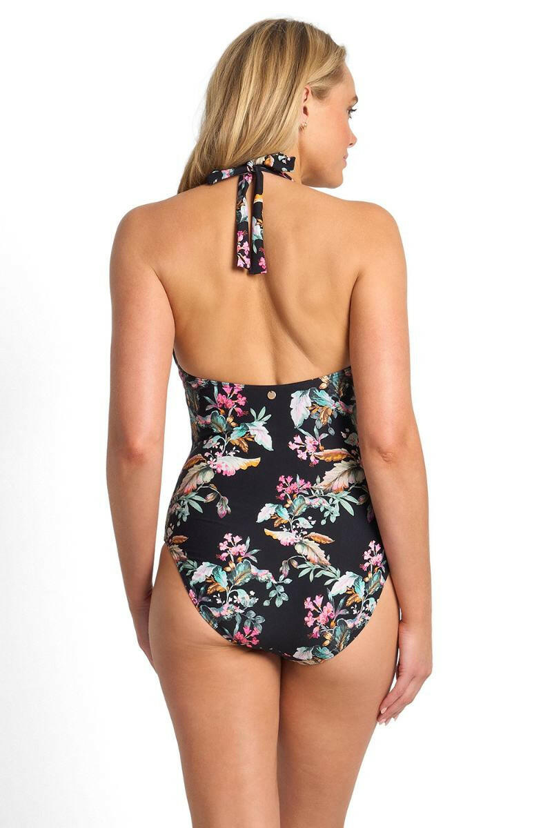 Sunseeker Viola Bar Halter One Piece - Black.