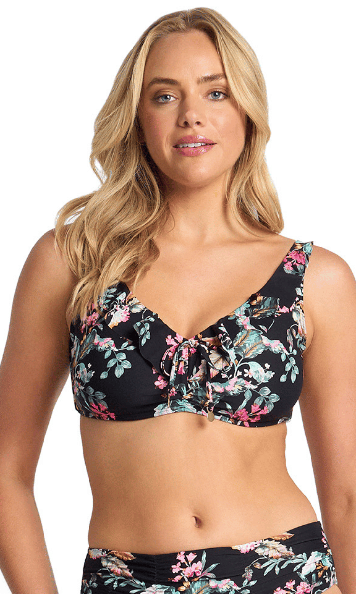 Sunseeker Viola E/F Frill Bra - Black.