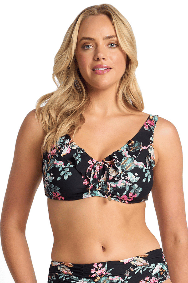 Sunseeker Viola E/F Frill Bra - Black.