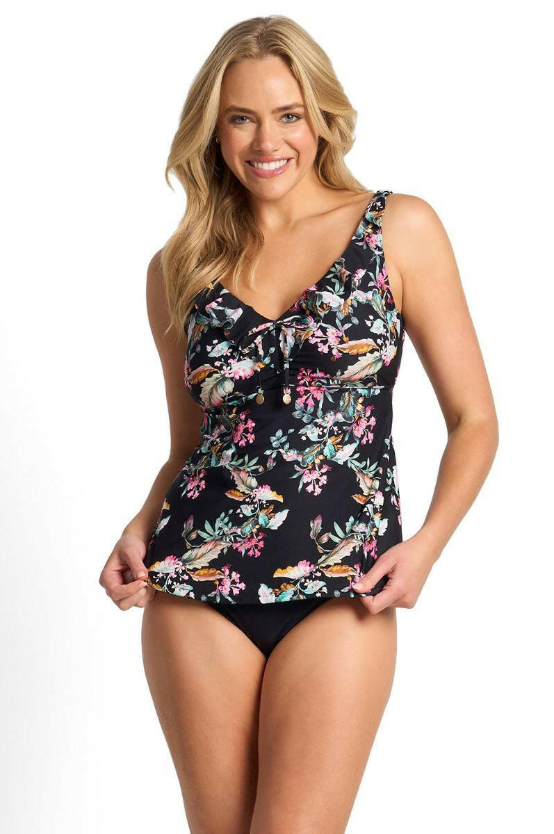 Sunseeker Viola E/F Frill Singlet - Black.