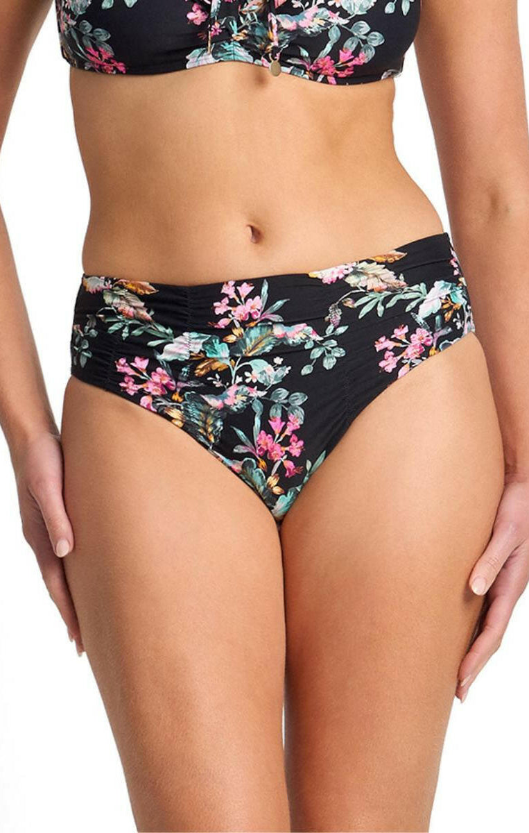 Sunseeker Viola Ruched Mid Rise Pant - Black.