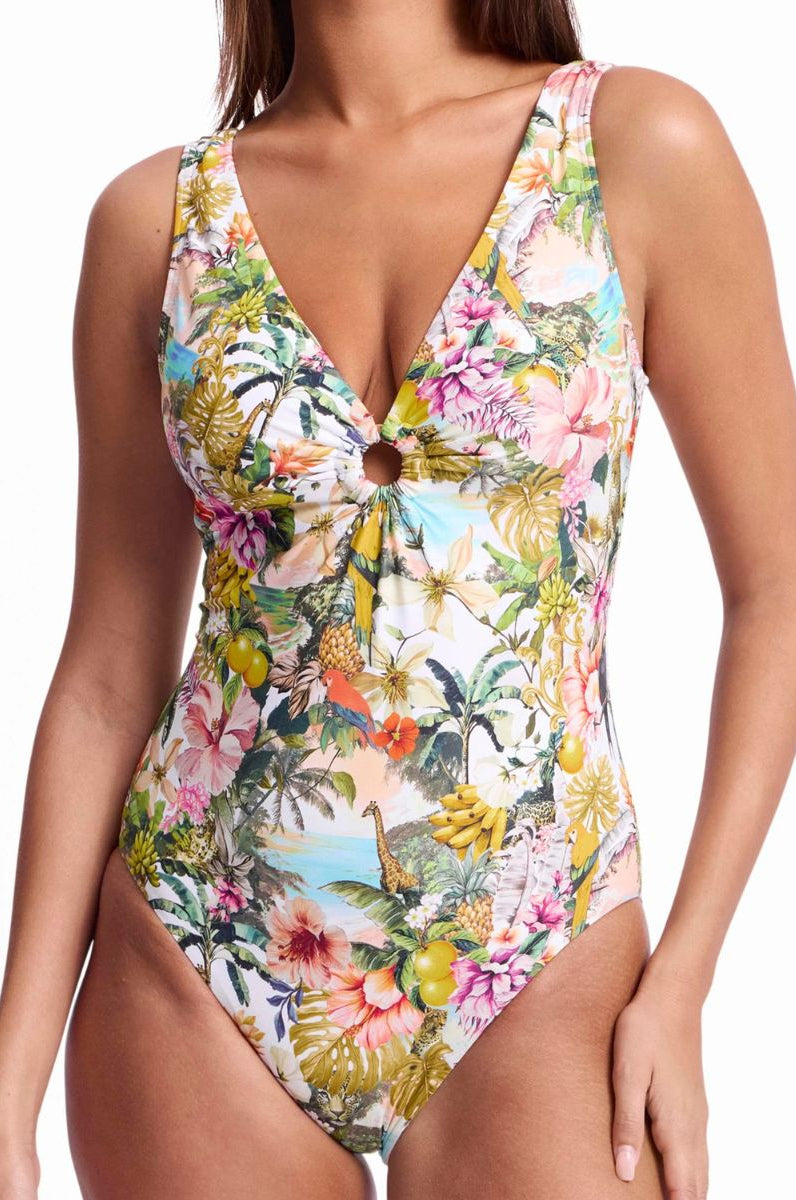 Sunseeker SS52137 White Lotus Keyhole One Piece