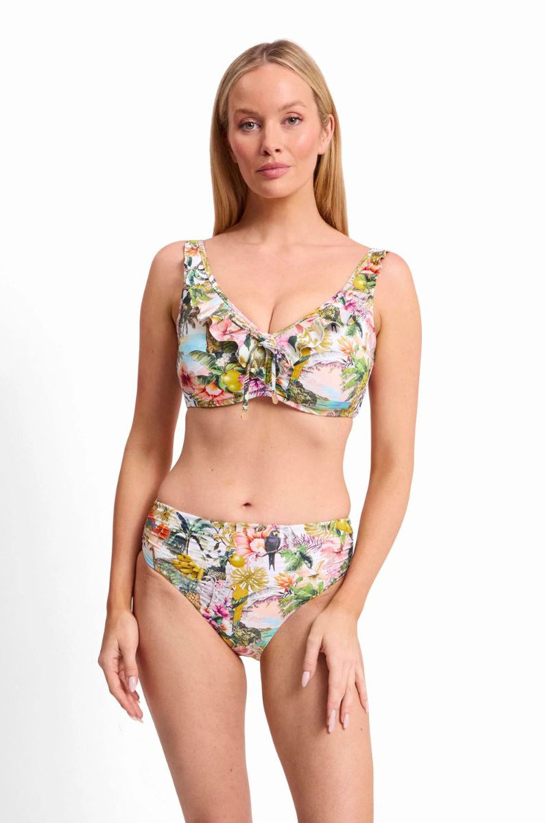 Sunseeker SS31800 White Lotus Ruched Mid Rise Pant
