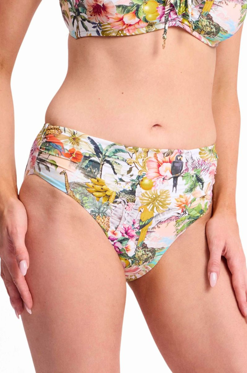Sunseeker SS31800 White Lotus Ruched Mid Rise Pant