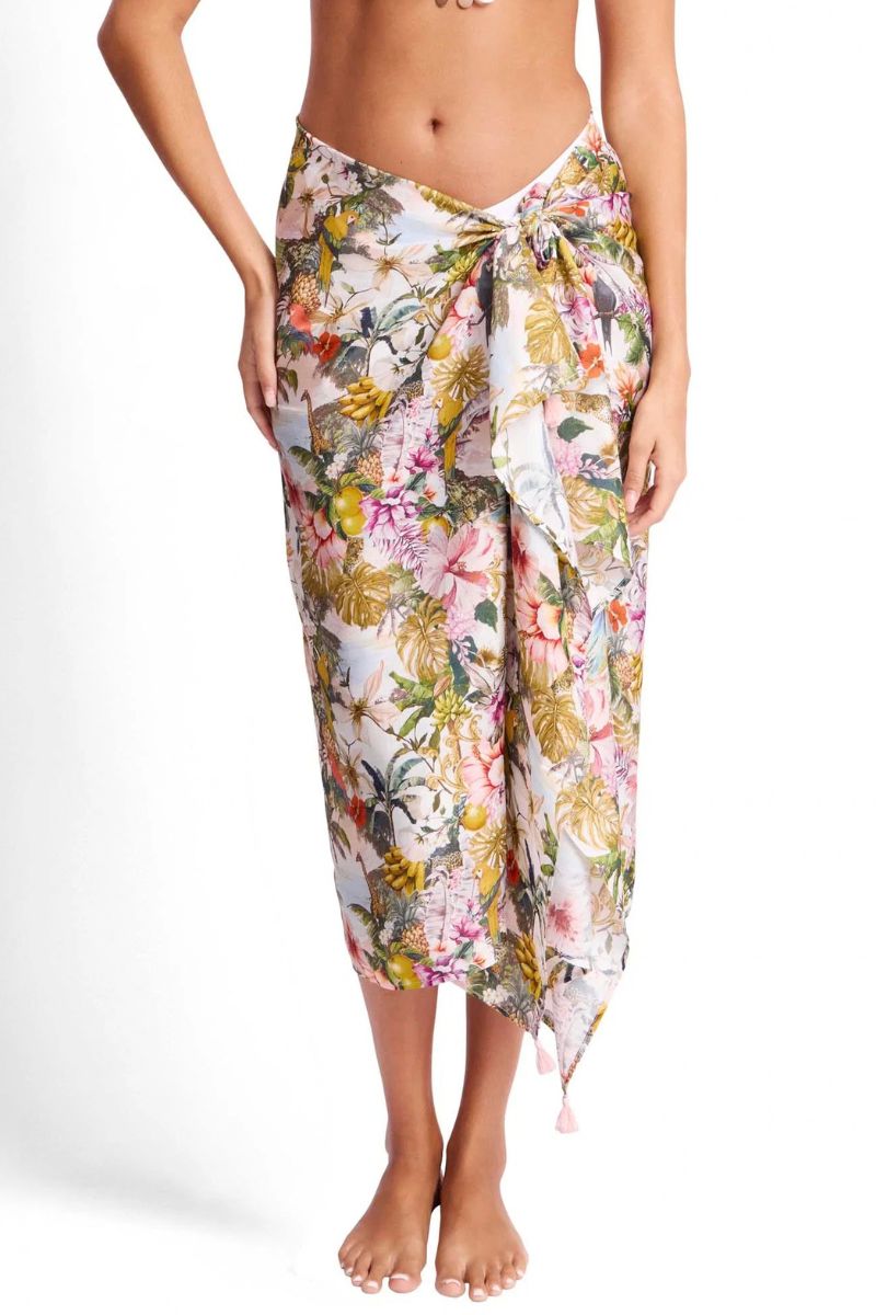 Sunseeker SS94073 White Lotus Trim Sarong