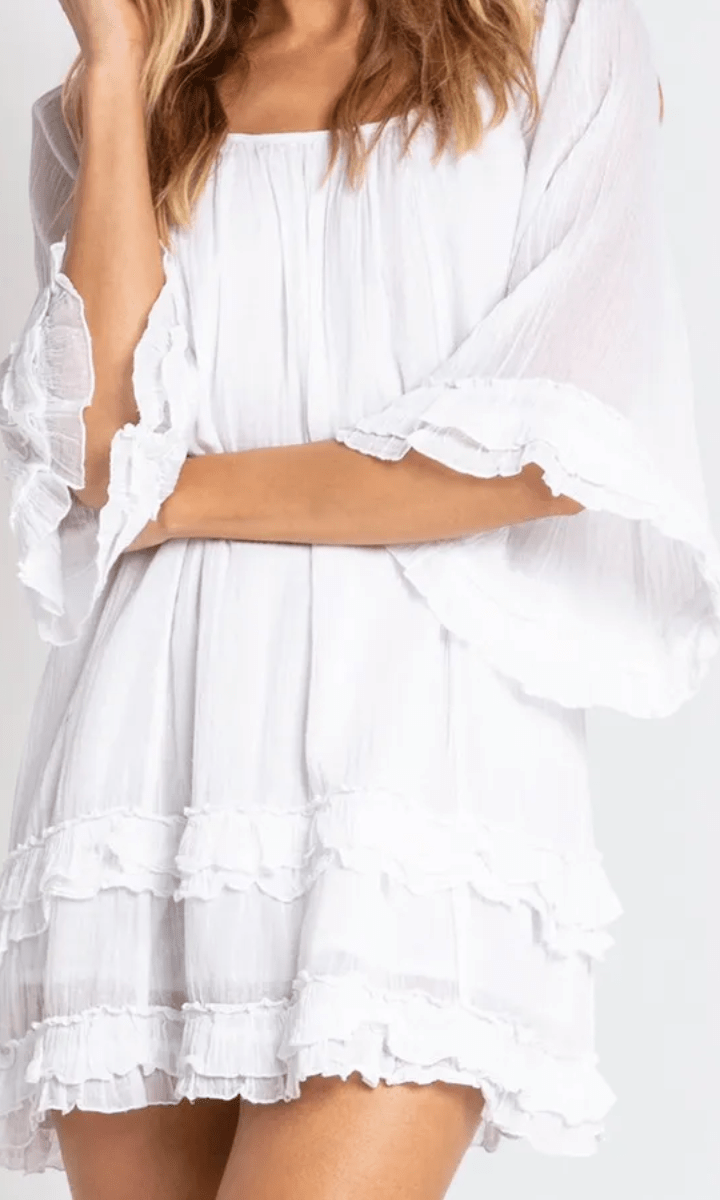 Sunseeker Resort Beach Shift Kaftan White.