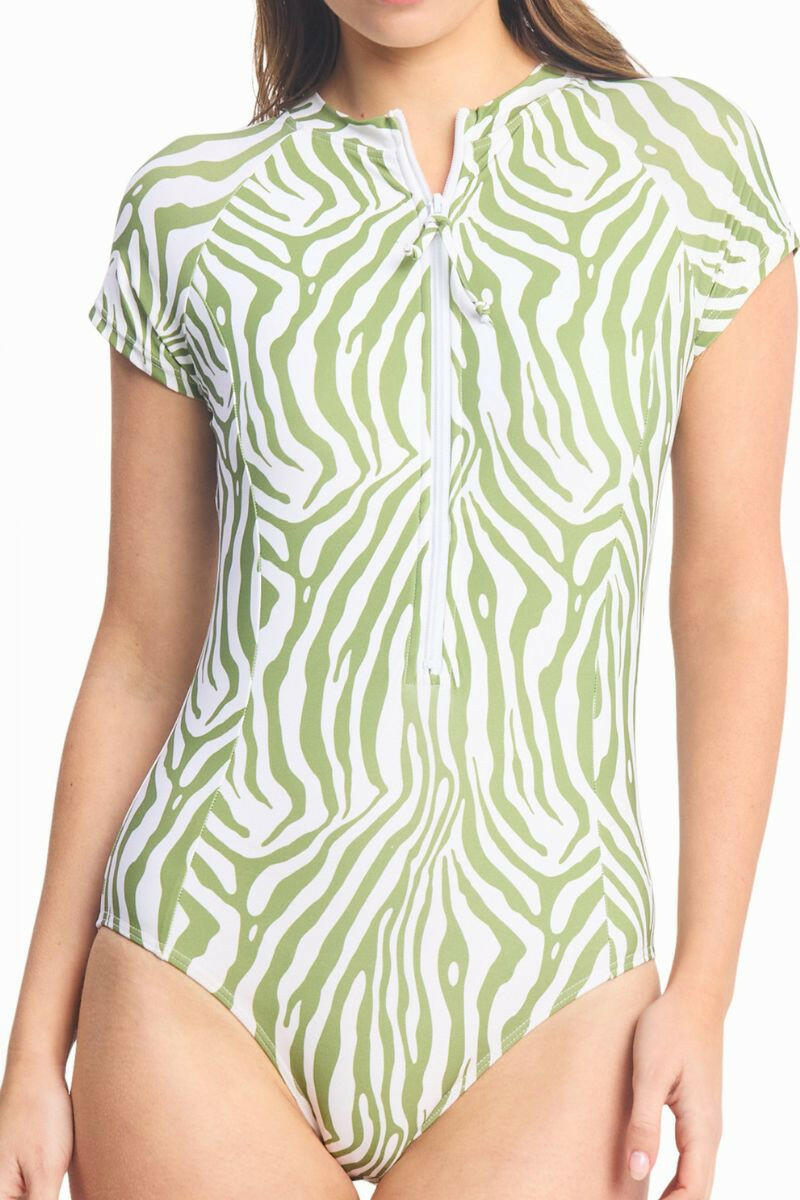 Sunseeker Zena Short Sleeve Seasport Mast One Piece - White.